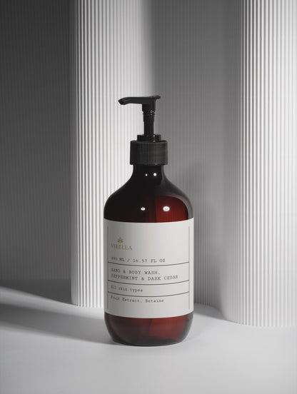 Hand & Body Wash, Peppermint & Dark Cedar