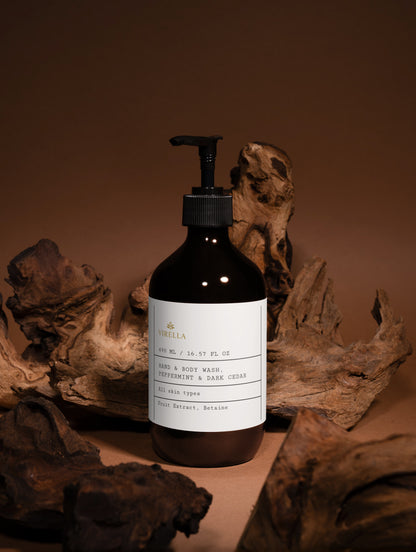Hand & Body Wash, Peppermint & Dark Cedar